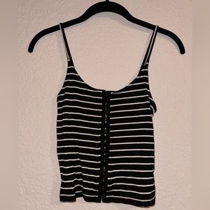 American Eagle Outfitters Black & White Striped Tank Top